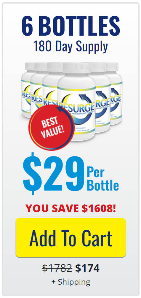 6 Bottles Resurge 180 Day Supply